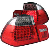 ANZO USA 2002-2005 BMW 3 Series E46 LED Taillights Red/Clear (321096)