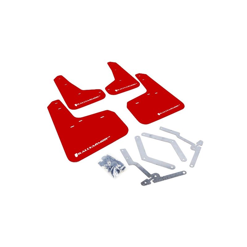 Rally Armor Red Mud Flap/White Logo for 2013-2018 Ford Focus (MF27-UR-RD/WH)