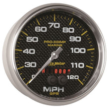 Load image into Gallery viewer, AutoMeter Marine Carbon Fiber 5in 120mph GPS Speedometer (200646-40)