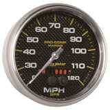 AutoMeter Marine Carbon Fiber 5in 120mph GPS Speedometer (200646-40)