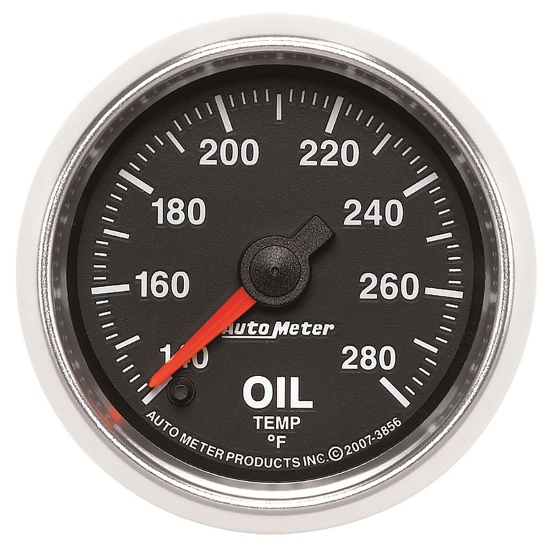 AutoMeter GS Series 2-1/16in Oil Temperature Gauge 140-280 Degrees Electric Full Sweep (3856)