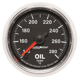 AutoMeter GS Series 2-1/16in Oil Temperature Gauge 140-280 Degrees Electric Full Sweep (3856)