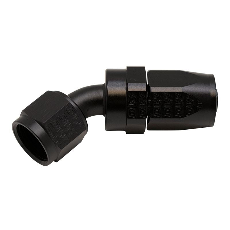 DeatschWerks 8AN Female Swivel 45-Degree Hose End CPE - Anodized Matte Black(6-02-0806-B)