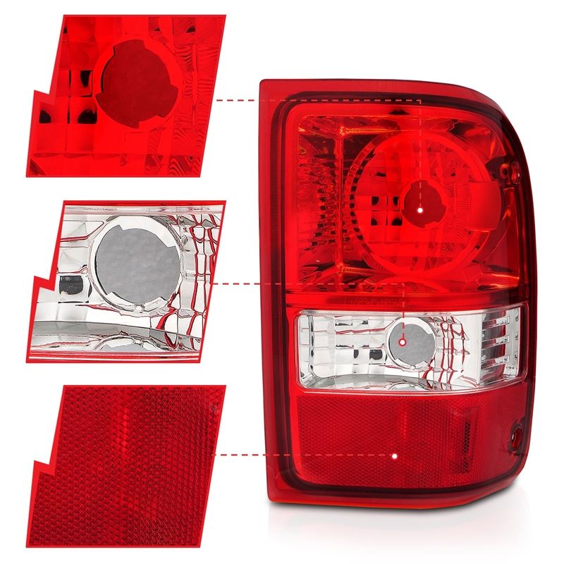 ANZO USA Tail Light Assembly, Red/Clear Lens, OE Replacement, Pair, (211182)