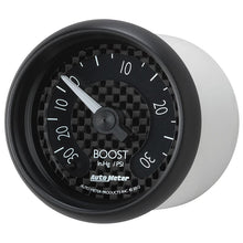 Load image into Gallery viewer, AutoMeter GT Series 52mm Mechanical 30 In Hg/30 psi Vacuum/Boost Gauge (8003)