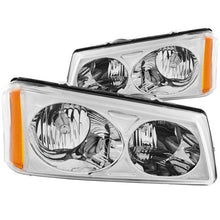 Load image into Gallery viewer, ANZO USA 2003-2006 Chevrolet Silverado 1500 Crystal Headlights Chrome (111010)