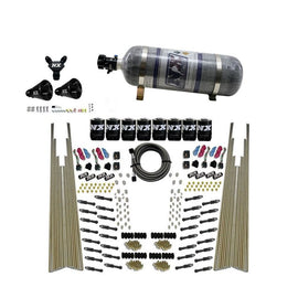 Nitrous Express 8 Cyl Dry Direct Port Four Stage 8 Solenoids Nitrous Kit (200-600HP) w/Comp Bottle (93306-12)