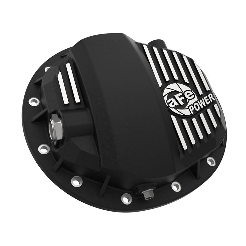 aFe Pro Series Dana 30 Front Differential Cover Black w/Machined Fins and Gear Oil(46-71141B)