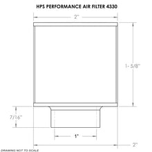 Load image into Gallery viewer, HPS Performance air filter, 1" flange ID, 2" height, pre-oiled and reusable (HPS-4330)