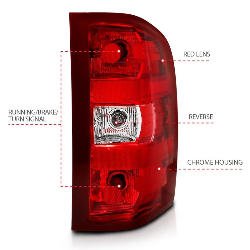 ANZO USA Tail Light Assembly, Red/Clear Lens, OE Replacement, (311303)