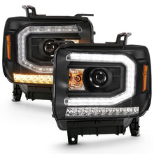 Load image into Gallery viewer, ANZO USA Projector Headlight Set, w/Plank Style Design, Black w/Amber Sequential Turn Signal, (111485)