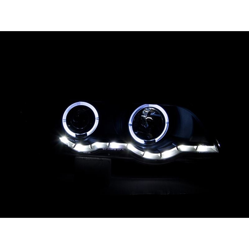 ANZO USA 2000-2003 BMW X5 Projector Headlights w/ Halo Black (121398)