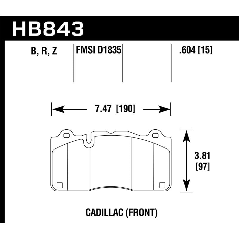 Hawk Performance DTC-70 Disc Brake Pad for Cadillac CTS 16-16 (HB843U.604)