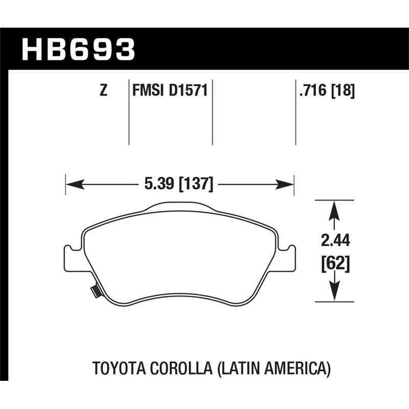 Hawk Performance Performance Ceramic Brake Pads (HB693Z.716)