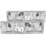 ANZO USA 1988-1998 Chevrolet C1500 Crystal Headlights Chrome (111004)