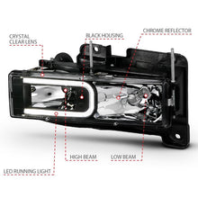 Load image into Gallery viewer, ANZO USA Crystal Headlight Set, Black Housing, Pair, w/Light Bar, (111498)