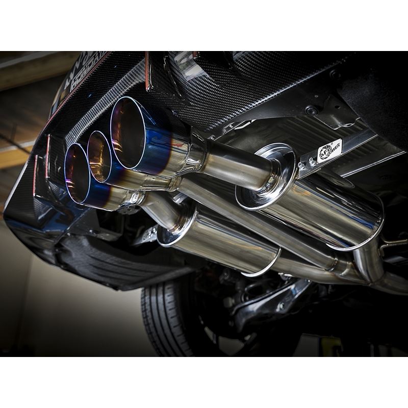 Takeda 3 IN 304 Stainless Steel Cat-Back Exhaust System w/ Blue Flame Tip (49-36616-L)