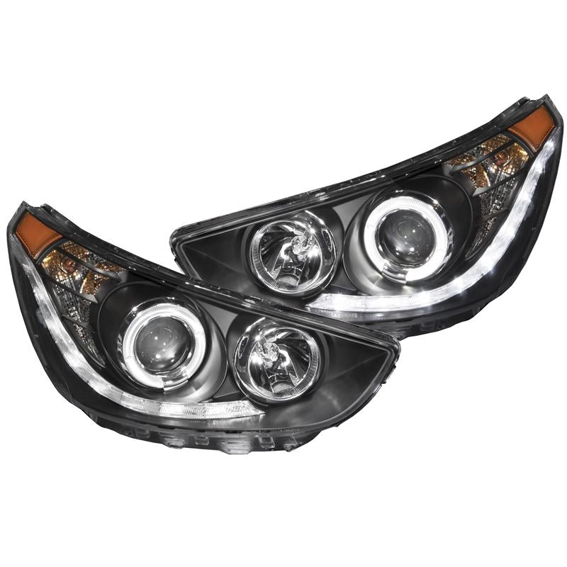 ANZO USA 2012-2013 Hyundai Accent Projector Headlights w/ Halo Black (CCFL) (121476)