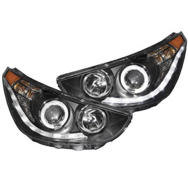 ANZO USA 2012-2013 Hyundai Accent Projector Headlights w/ Halo Black (CCFL) (121476)