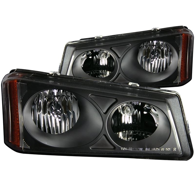 ANZO USA 2003-2006 Chevrolet Silverado 1500 Crystal Headlights Black (111009)