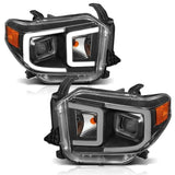 ANZO USA Projector Headlight Set w/Plank Style Switchback Black w/Amber Pair (111414)