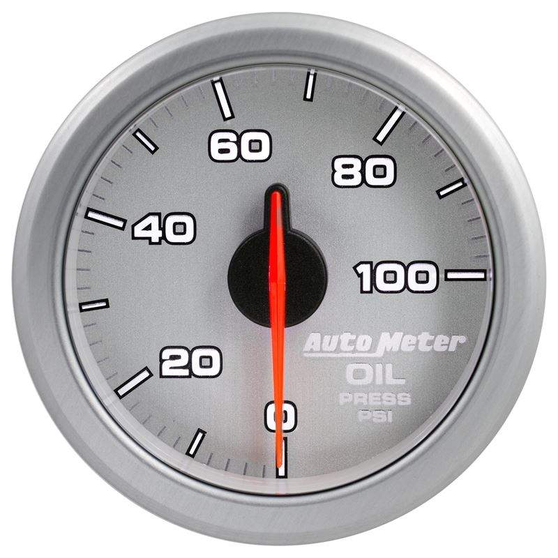 AutoMeter Airdrive 2-1/6in Oil Pressure Gauge 0-100 PSI - Silver (9152-UL)