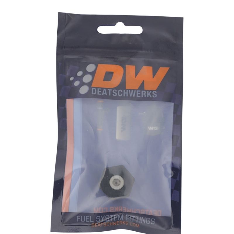 DeatschWerks 8AN ORB Male Plug Fitting with 1/8in NPT Gauge Port - Anodized Matte Black (6-02-0731-B)