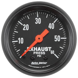 AutoMeter Z Series 52mm 0-60 PSI Mechanical Exhaust Gas Pressure Gauge (2611)