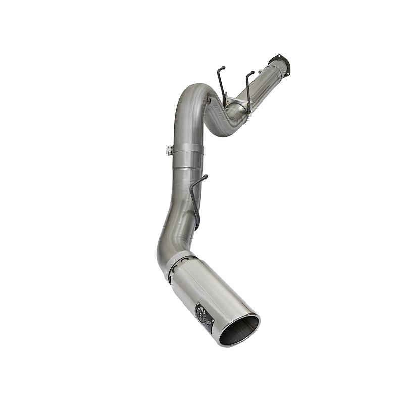 aFe Large Bore-HD 5 IN 409 Stainless Steel DPF-Back Exhaust System w/Polished Tip (49-43090-P)