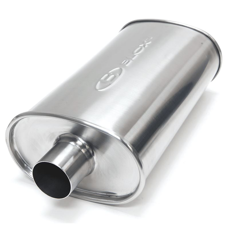 Blox Racing 2.25 inch SL Sport Muffler - Brushed Silver (BXEX-00400)