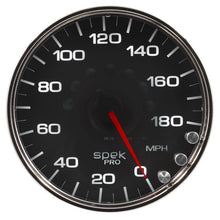 Load image into Gallery viewer, AutoMeter Spek-Pro Gauge Speedometer 5in 180 Mph Elec. Programmable Black/Chrome (P23031)