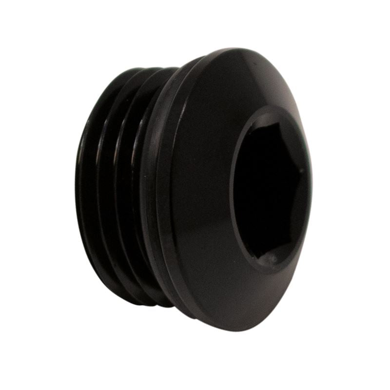 DeatschWerks 8AN ORB Male Plug Low Profile Internal Allen/Hex (Incl O-Ring) Anodized Matte Black(6-02-0718-B)