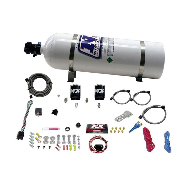 Nitrous Express Universal Fly By Wire Single Nozzle Nitrous Kit w/15lb Bottle (Incl TPS Switch) (20919-15)