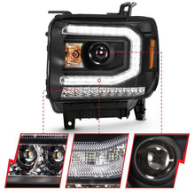 Load image into Gallery viewer, ANZO USA Projector Headlight Set, w/Plank Style Design, Black w/Amber Sequential Turn Signal, (111485)