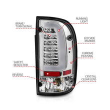 Load image into Gallery viewer, ANZO USA Tail Light Assembly, LED, Clear Lens, Chrome Housing, Pair, (311355)