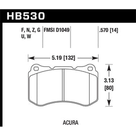 Hawk Performance Performance Ceramic Brake Pads (HB530Z.570)