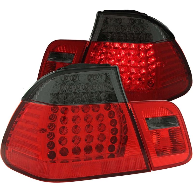 ANZO USA 1999-2001 BMW 3 Series E46 LED Taillights Red/Smoke 2pc (321126)