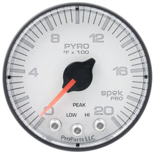 Load image into Gallery viewer, AutoMeter Spek-Pro Gauge Pyro. (Egt) 2 1/16in 2000f Stepper Motor W/Peak and Warn Wht/Blk (P310128)