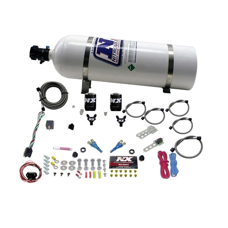 Nitrous Express 03-18 Nissan 350Z/370Z Dual Nozzle (35-150HP) w/15lb Bottle (20716-15)