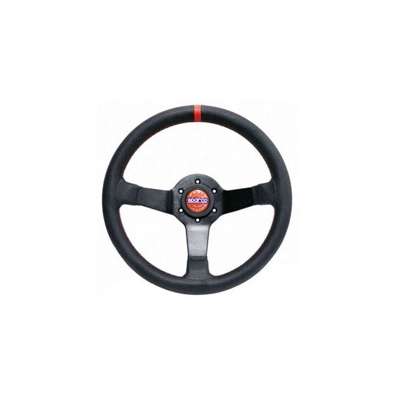 Sparco Steering Wheel R330 Champion Black Leather / Red Stiching (015R330CHAMPION)