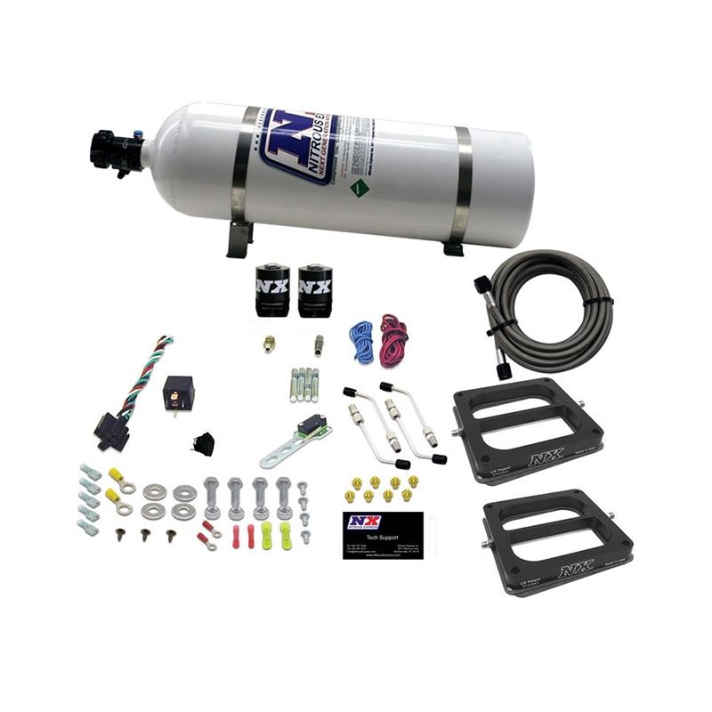 Nitrous Express Dual Dom/Alc Nitrous Kit (100-500HP) w/15lb Bottle (50275-15)