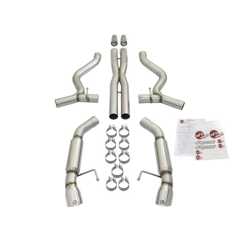 aFe MACH Force-Xp 304 Stainless Steel Cat-Back Exhaust System w Muffler Polished Tip (49-33088-P)