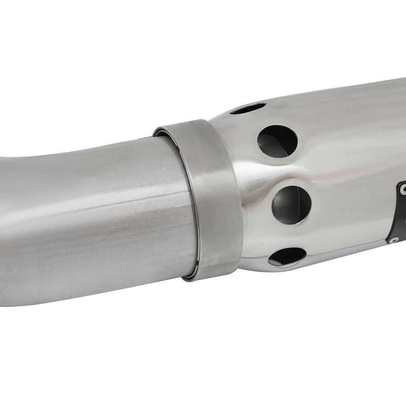 aFe Large Bore-HD 4 IN DPF-Back Stainless Steel Exhaust System w/Polished Tip (49-46113-P)