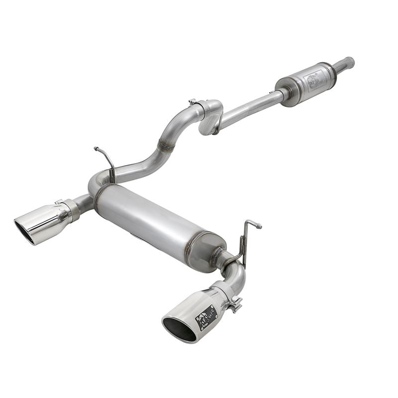 aFe Rebel Series 2-1/2 IN 409 Stainless Steel Cat-Back Exhaust w/ Polished Tips (49-48066-P)