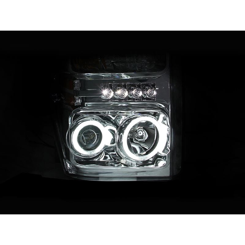 ANZO USA 2008-2010 Ford F-250 Projector Headlights w/ Halo Chrome (CCFL) (111167)