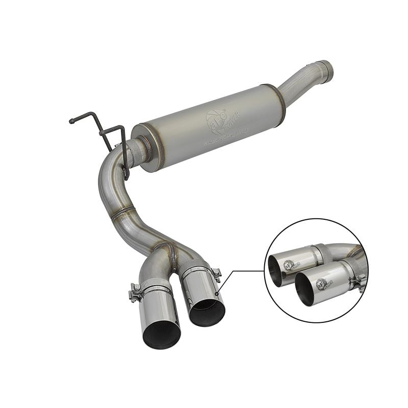 aFe Rebel Series 3-1/2 IN Stainless Steel Cat-Back Exhaust System w/Polish Tip (49-42057-P)