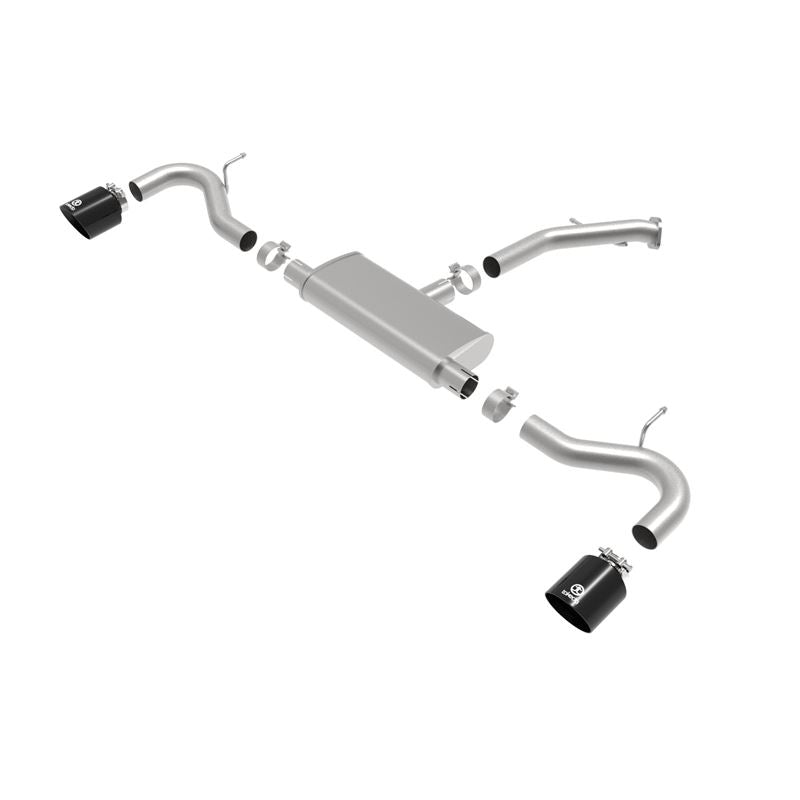 Takeda 2-1/2 IN 409 Stainless Steel Axle-Back Exhaust System w/ Black Tips (49-47016-B)