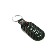 Load image into Gallery viewer, Fabspeed Audi Black, Silver, Red Carbon Fiber Keyring (FS-CF-CKR-AURS)