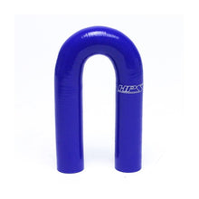 Load image into Gallery viewer, HPS 1.5&quot; ID High Temp 4 ply Reinforced Silicone 180 Degree U Bend Elbow Cou (HTSEC180-150-BLUE)