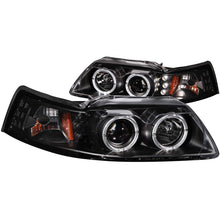 Load image into Gallery viewer, ANZO USA 1999-2004 Ford Mustang Projector Headlights Black G2 (Dual Projector) (121303)